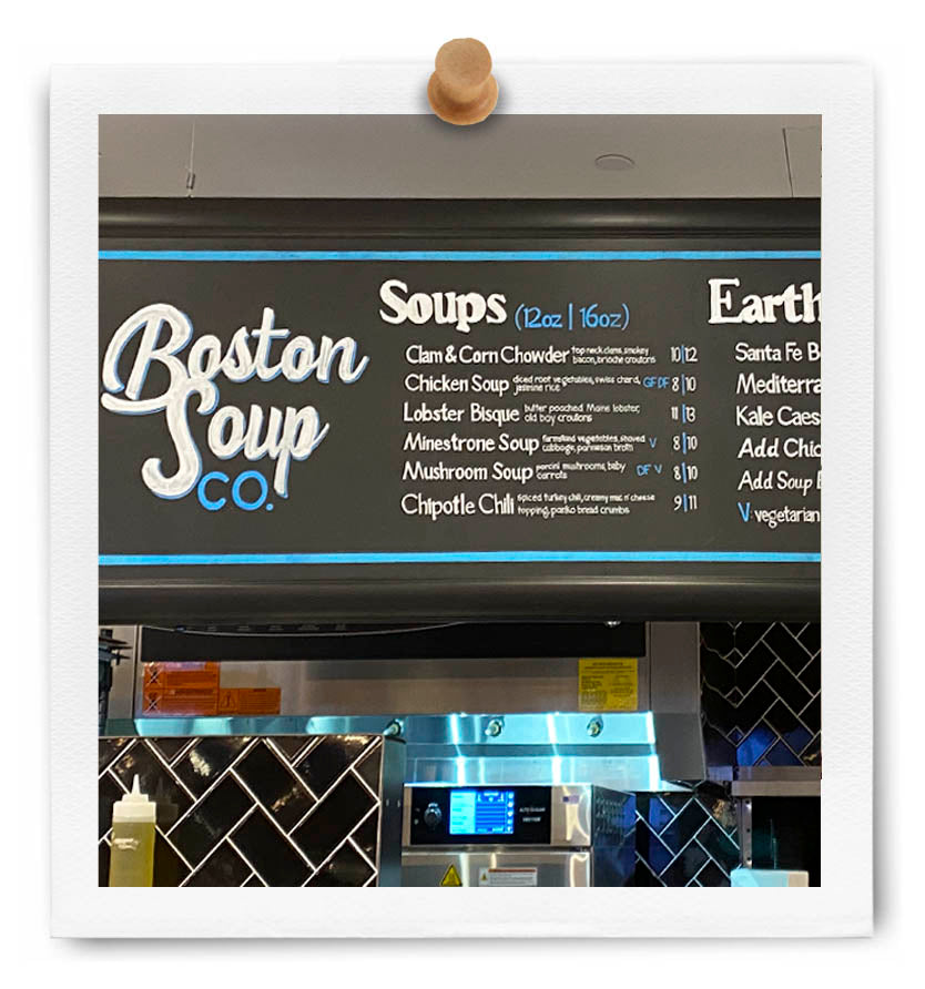 Custom Chalkboard built for a restaurant in Boston