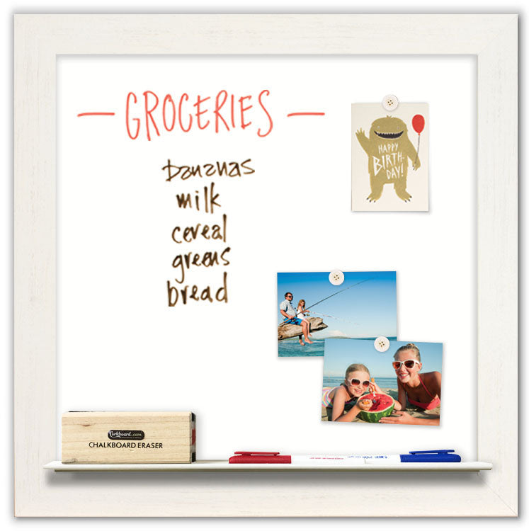 24" x 24" Dry Erase Board - Driftwood White Frame