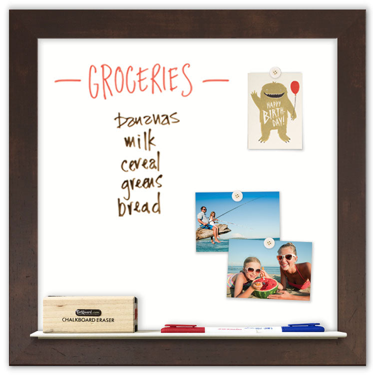 24" x 24" Dry Erase Board - Espresso Frame