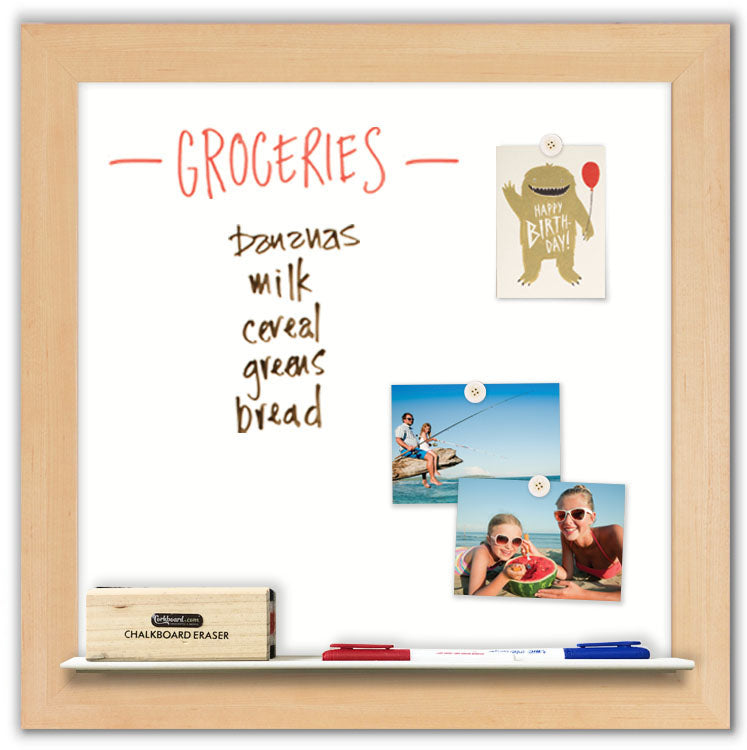 24" x 24" Dry Erase Board - Maple Frame