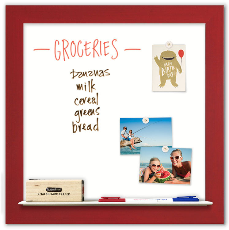 24" x 24" Dry Erase Board - Red Frame