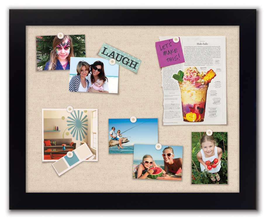30" x 24" Framed Magnet Board - Black / Twine