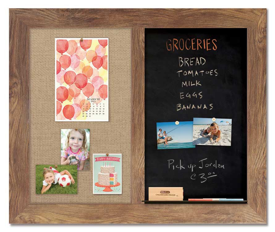 36" x 30" - Chalk Combo Board - Barnboard frame with burlap