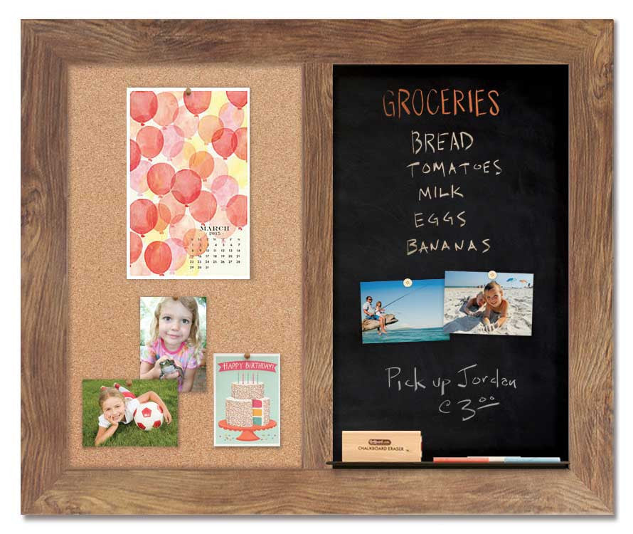 36" x 30" - Chalk Combo Board - Barnboard frame with cork