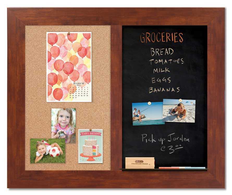 36" x 30" - Chalk Combo Board - Honey frame with cork