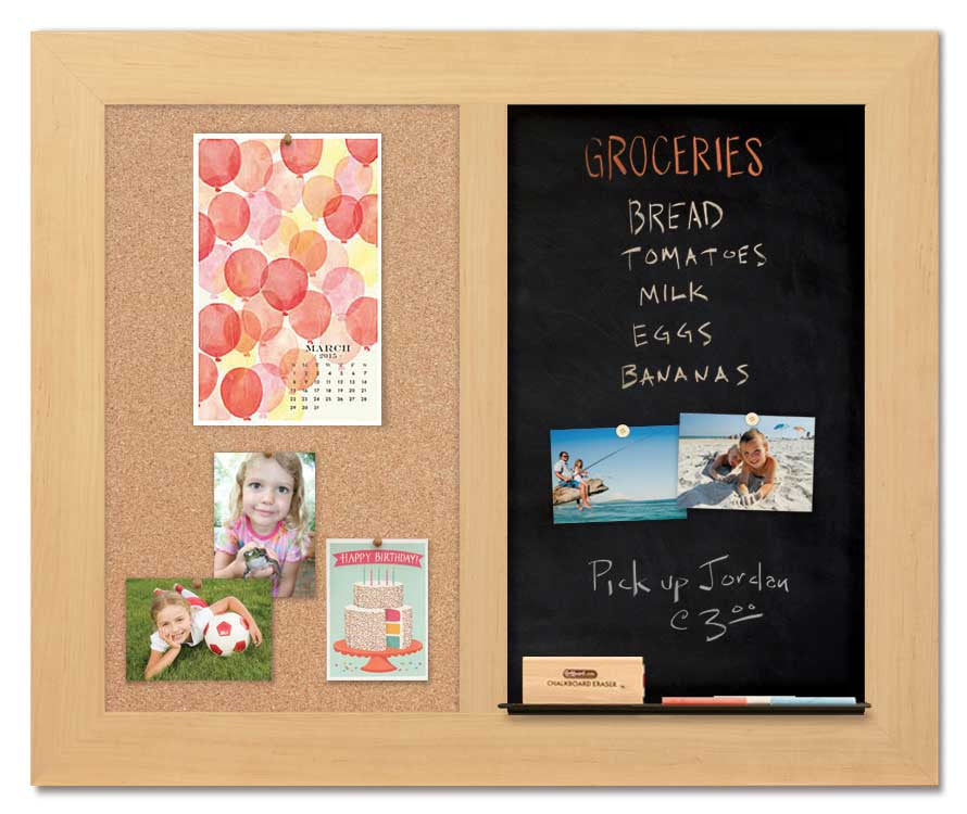 36" x 30" - Chalk Combo Board - Maple frame with cork