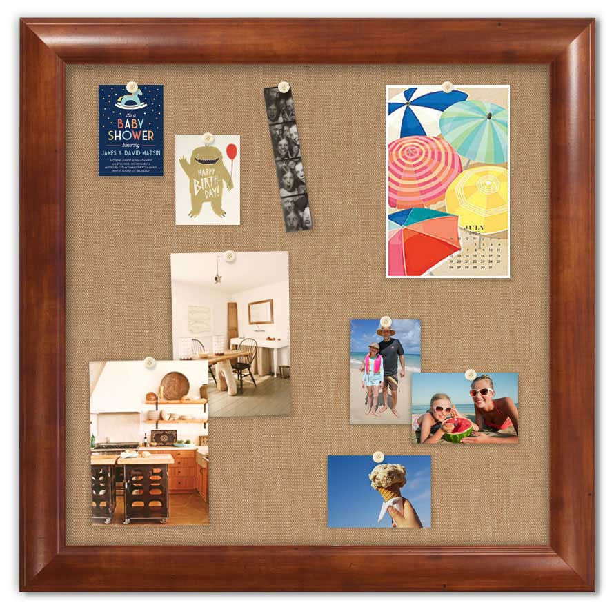 36" x 36" Framed Magnet Board - Weston Honey/ Wheat