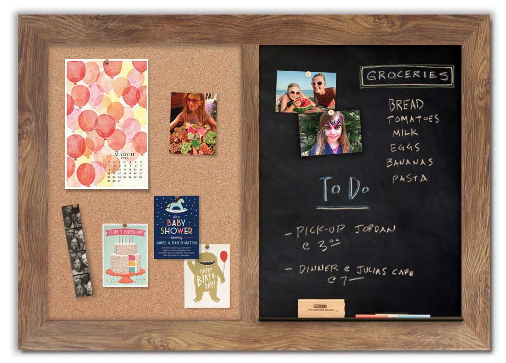 48" x 34" - Chalk Combo Board - Barnboard frame with cork