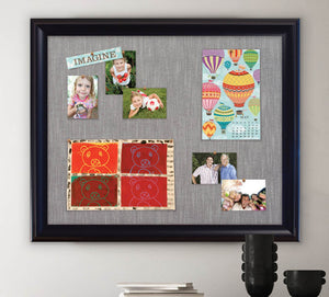 Choose from over 100 gorgeous frame and fabric options for our bulletin boards.