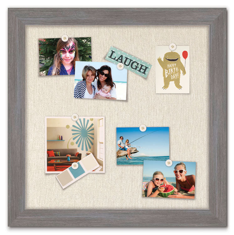 24" x 24" framed magnet board with desert grey frame