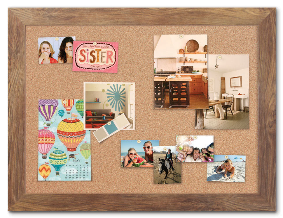 42" x 32" Cork Board - Barnboard frame