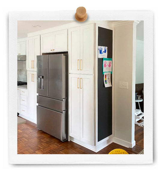 Custom Chalkboard built for side of kitchen pantry space