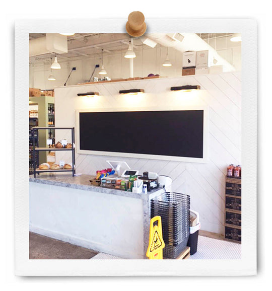 Custom chalkboard built for grocery store in Dallas