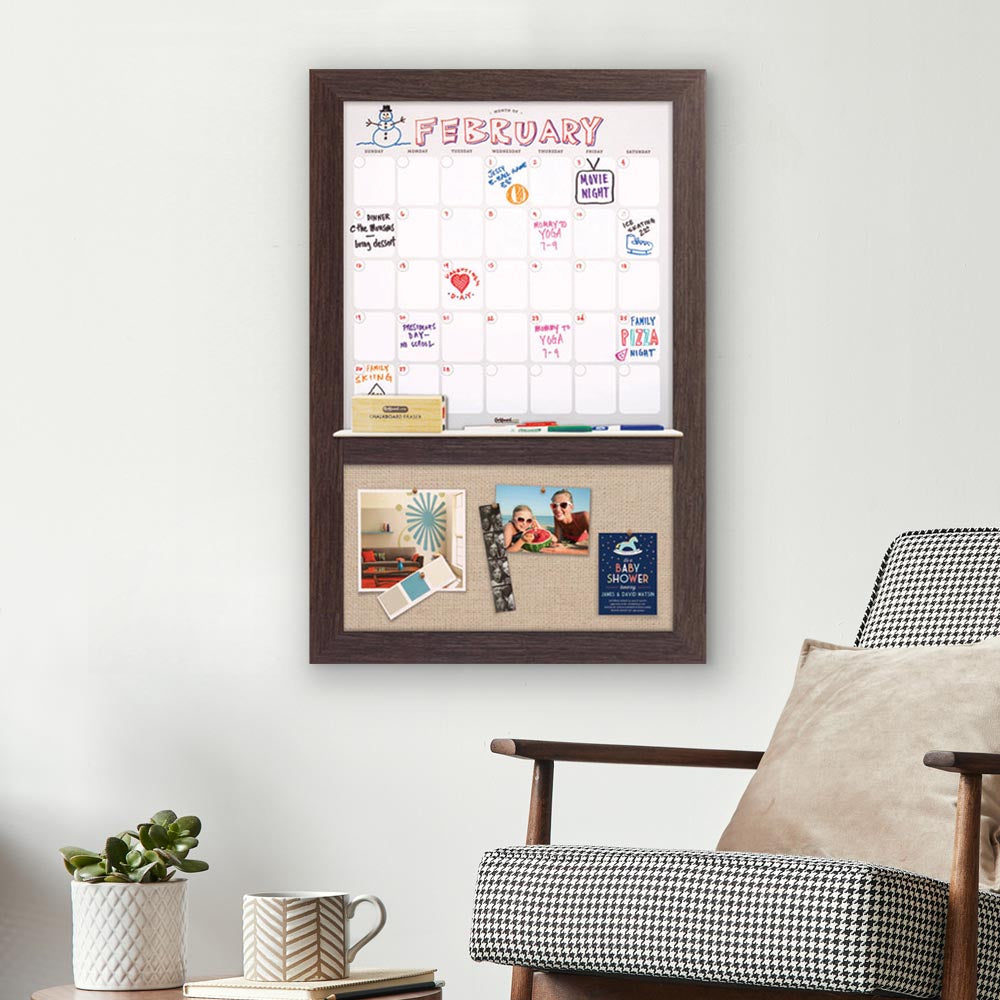 Dry Erase Calendar Cork Board Combo