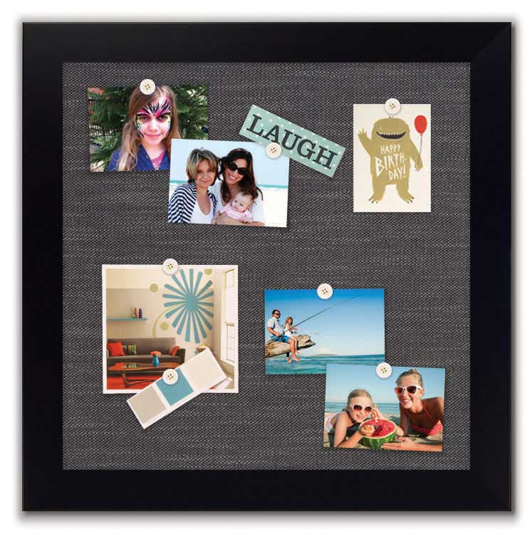 24" x 24" Framed Magnet Board - Black / Pewter