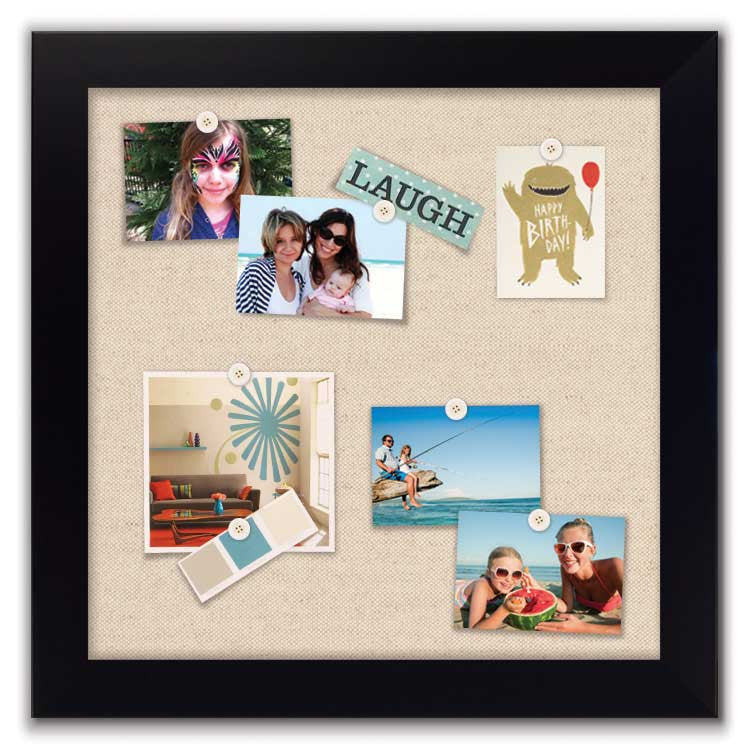 24" x 24" Framed Magnet Board - Black / Twine