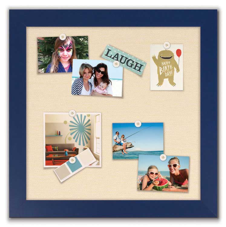 24" x 24" Framed Magnet Board - Blue / Ivory