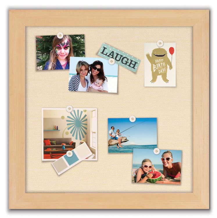 24" x 24" Framed Magnet Board - Maple / Ivory