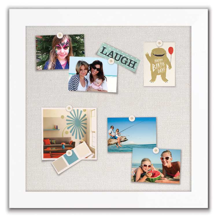 24" x 24" Framed Magnet Board - White / Ash