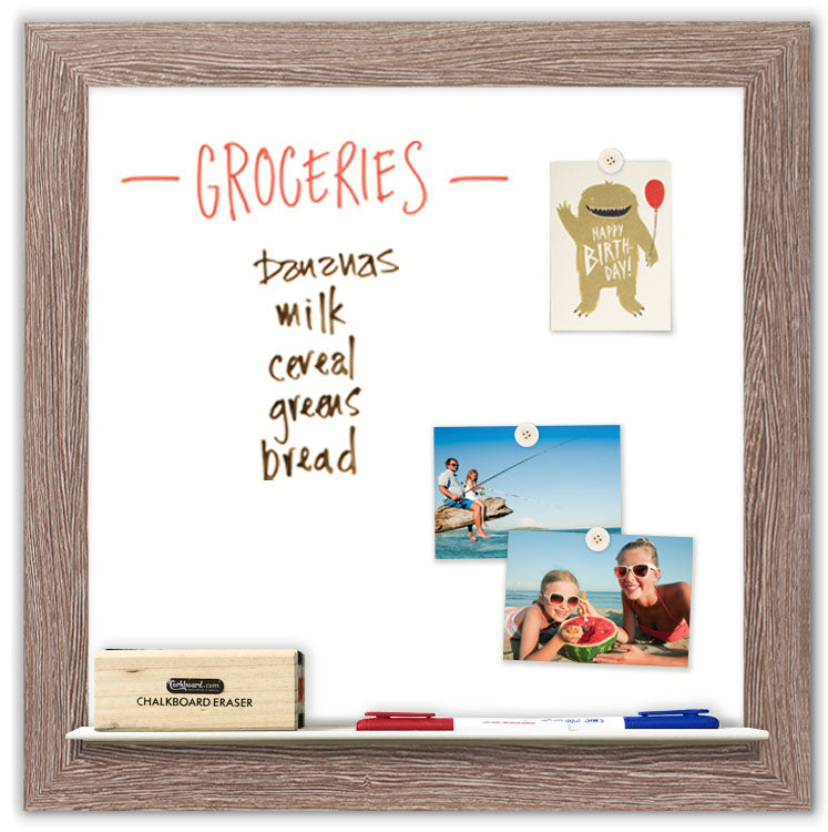 24" x 24" Dry Erase Board - Driftwood Frame