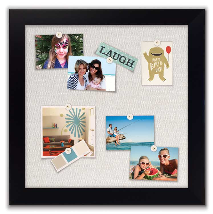 24" x 24" Framed Magnet Board - Black / Ash