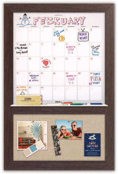 22" x 36" Dry Erase Calendar - Barnboard Frame/Twine