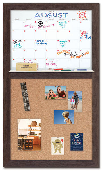 28" x 48" Dry Erase Calendar - Boardwalk Frame/Cork