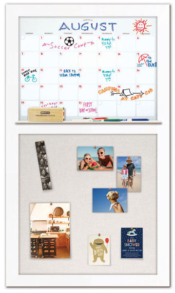 28" x 48" Dry Erase Calendar - White Frame/Ash Grey