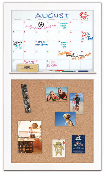 28" x 48" Dry Erase Calendar - White Frame/Cork