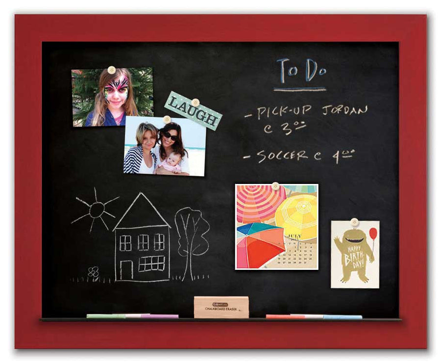 30" x 24" Chalkboard - Red frame