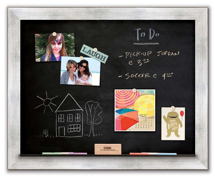 30" x 24" Chalkboard - Torino Silver frame