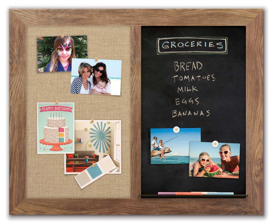 30" x 24" Barnboard frame - Chalk Combo Board/Burlap