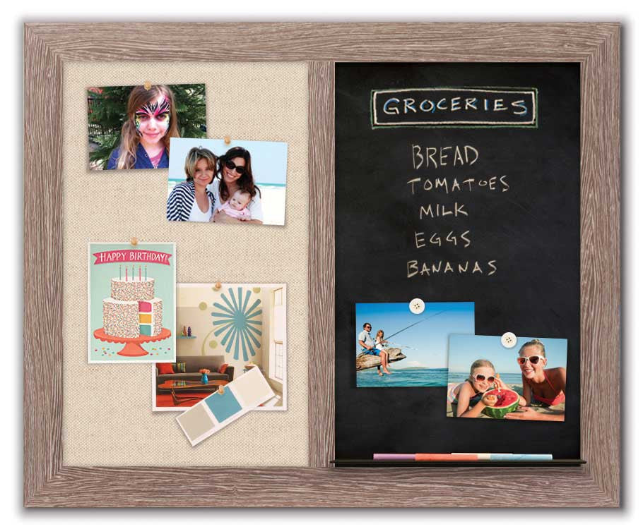 30" x 24" Driftwood frame - Chalk Combo Board/Linen