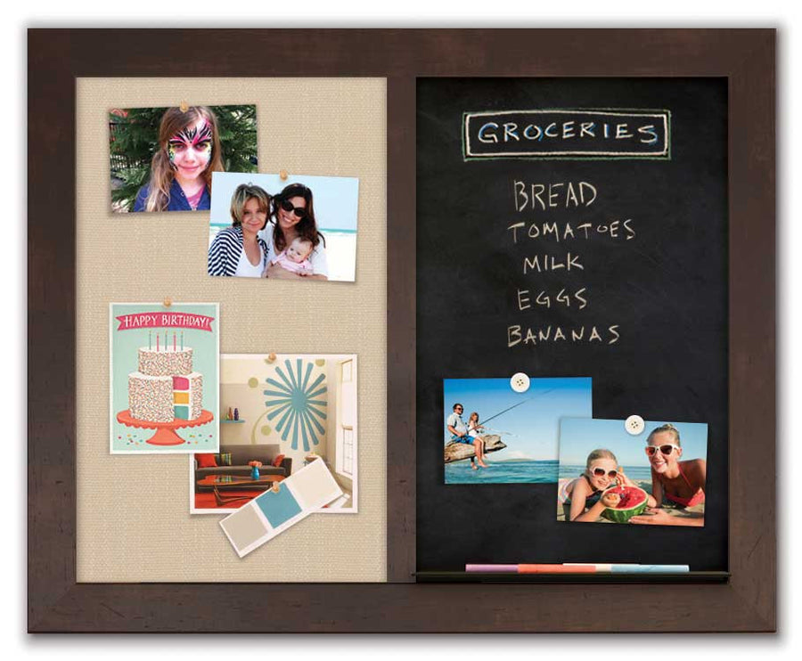 30" x 24" Espresso frame - Chalk Combo Board/Khaki fabric