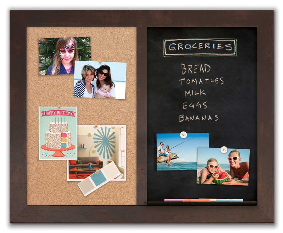 30" x 24" Espresso frame - Chalk Combo Board/Cork