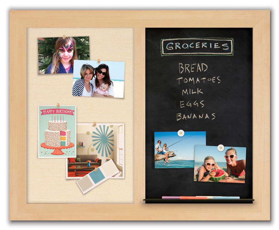 30" x 24" Maple frame - Chalk Combo Board/Ivory