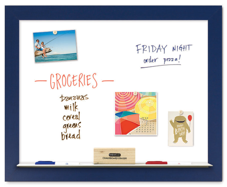 30" x 24" Dry Erase Board - Blue Frame
