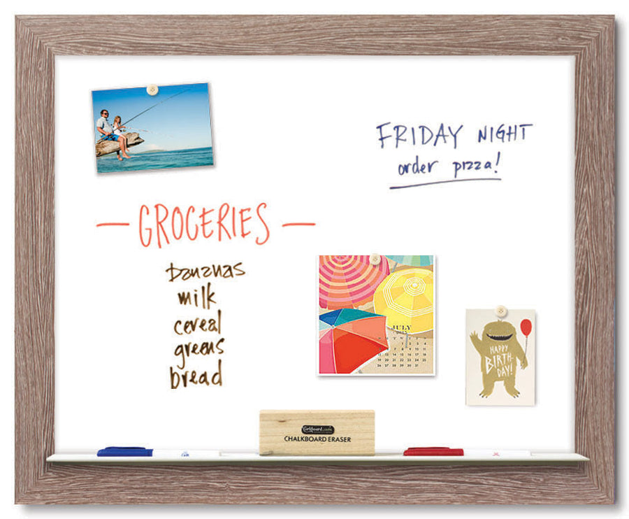 30" x 24" Dry Erase Board - Driftwood Frame