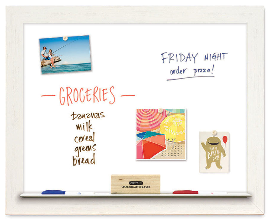 30" x 24" Dry Erase Board - Driftwood White Frame