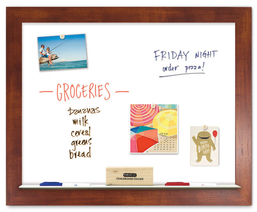 30" x 24" Dry Erase Board - Honey Frame