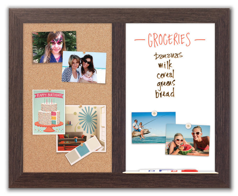 30" x 24" Dry Erase Combo Board - Boardwalk/Cork