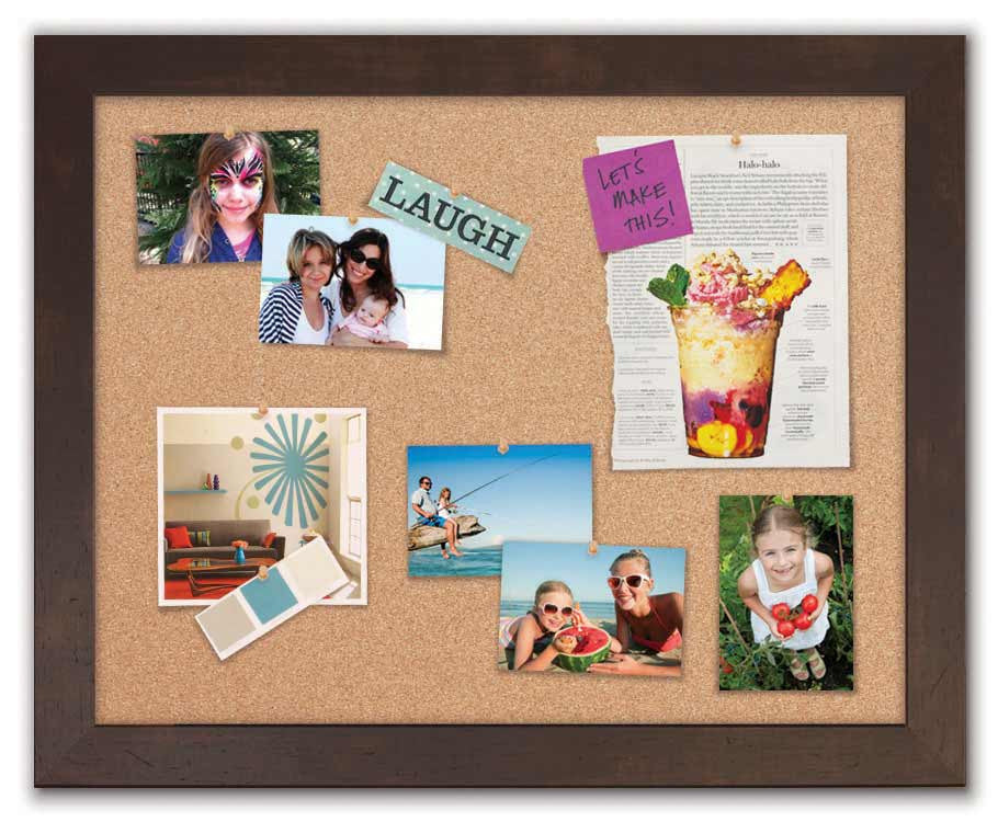 30" x 24" Cork Board - Espresso frame