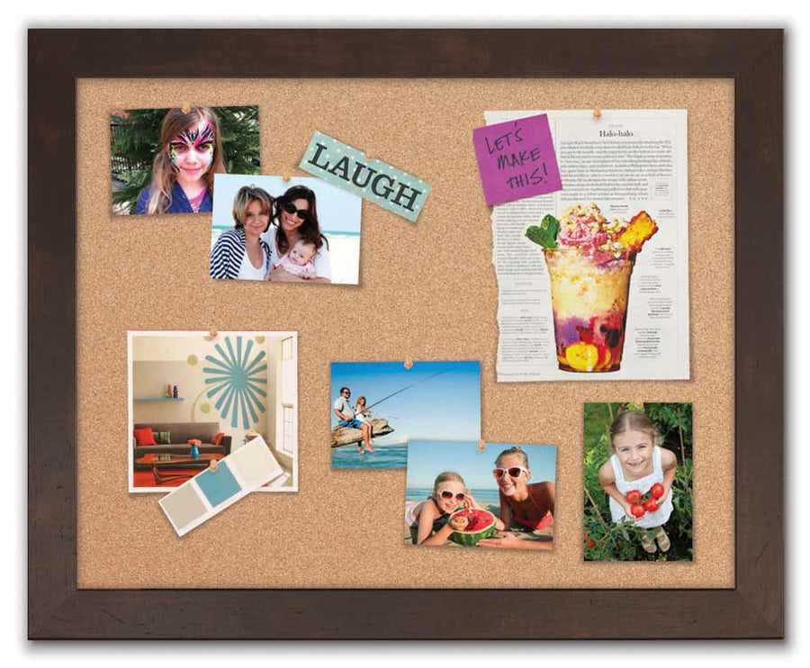 30" x 24" Cork Board - Espresso frame