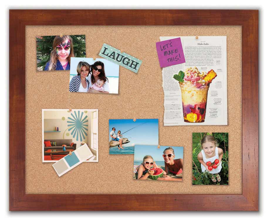 30" x 24" Cork Board - Honey frame