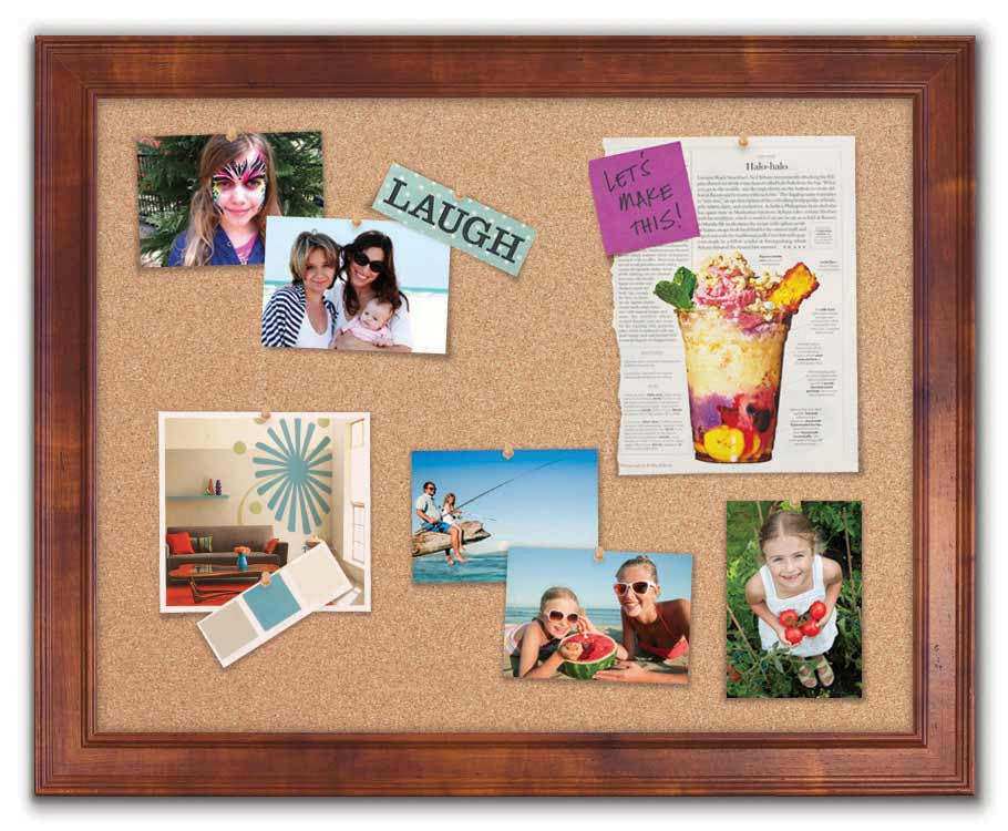 30" x 24" Cork Board - Newport Honey frame