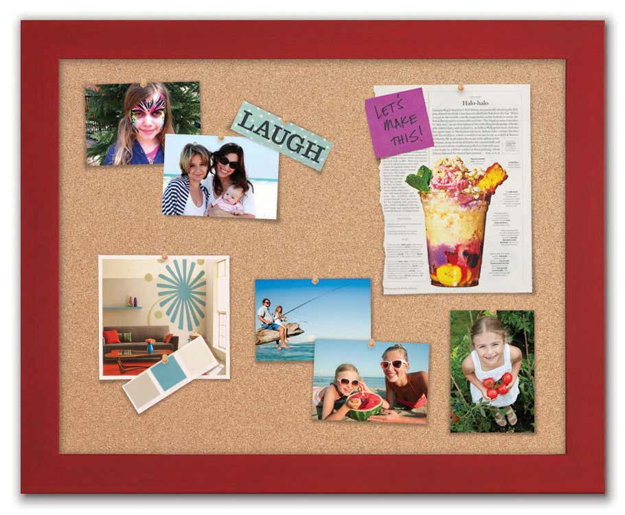 30" x 24" Cork Board - Red frame