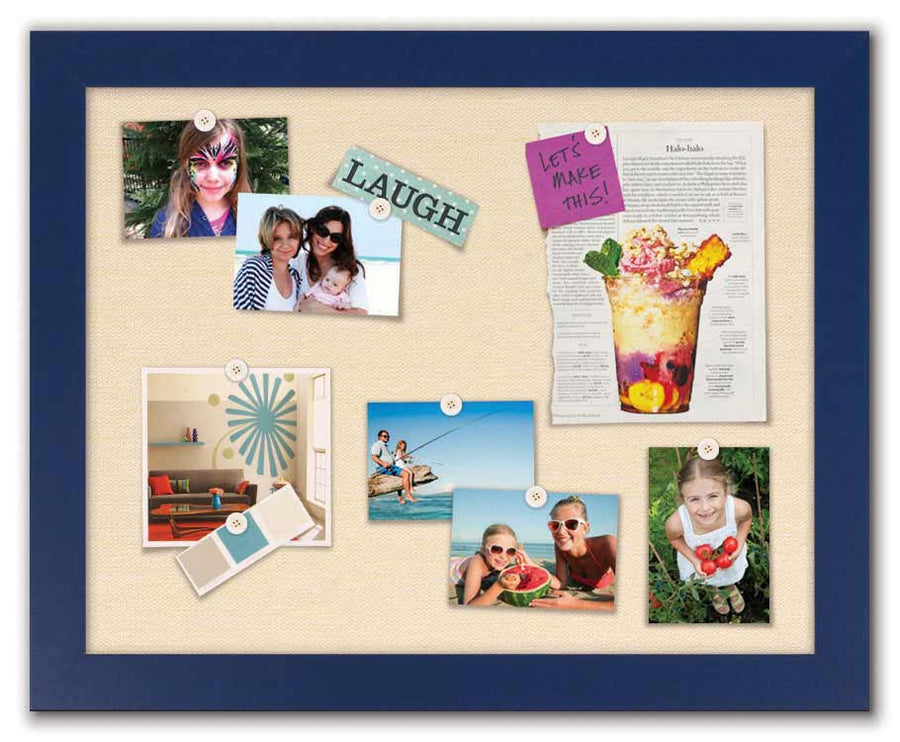 30" x 24" Framed Magnet Board - Blue / Ivory