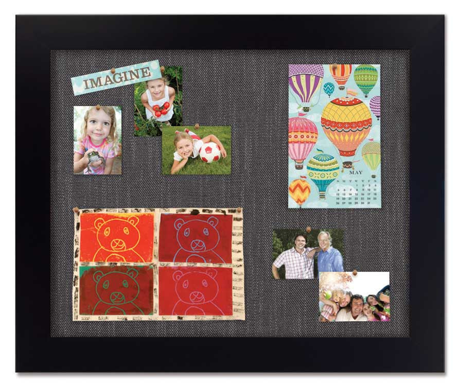 36 x 30 Bulletin Board - Black frame - Pewter