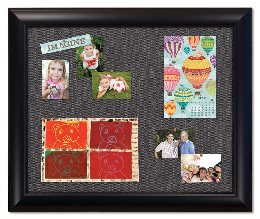 36 x 30 Bulletin Board - Weston Black frame + Pewter