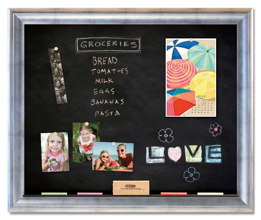 36" x 30" Chalkboard - Sutton Silver frame